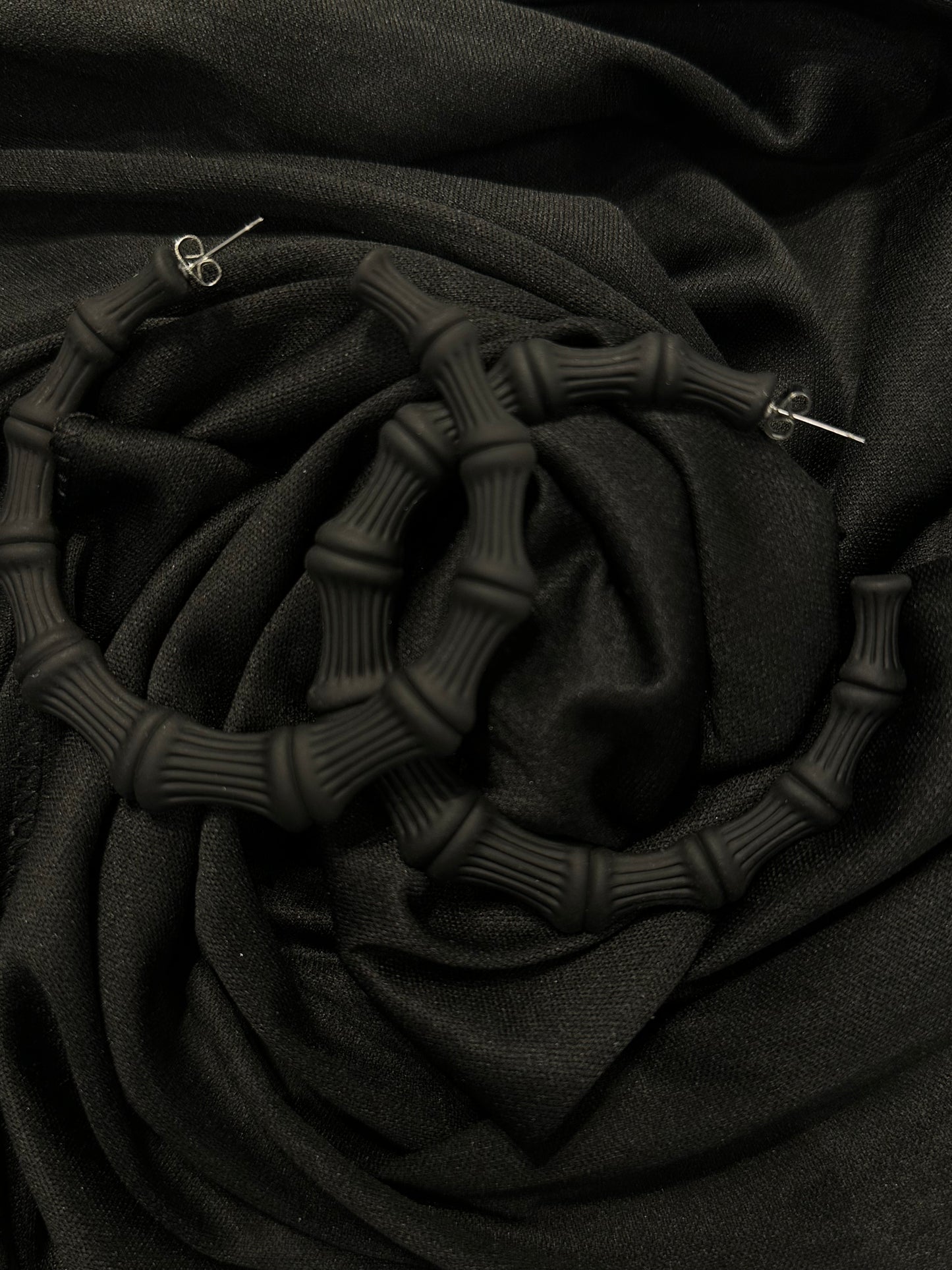 BLACK ONYX BAMBOO HOOPS
