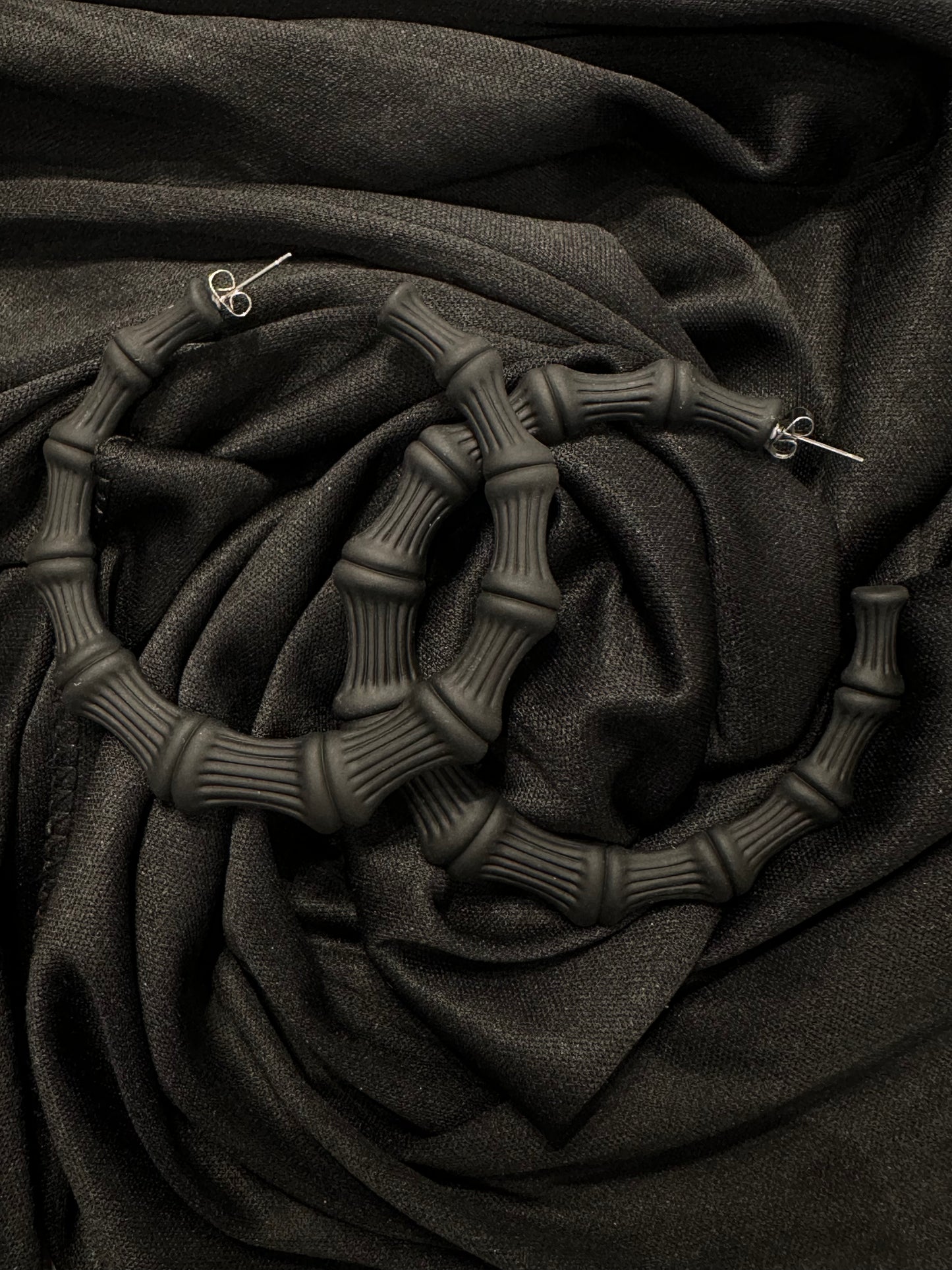 BLACK ONYX BAMBOO HOOPS