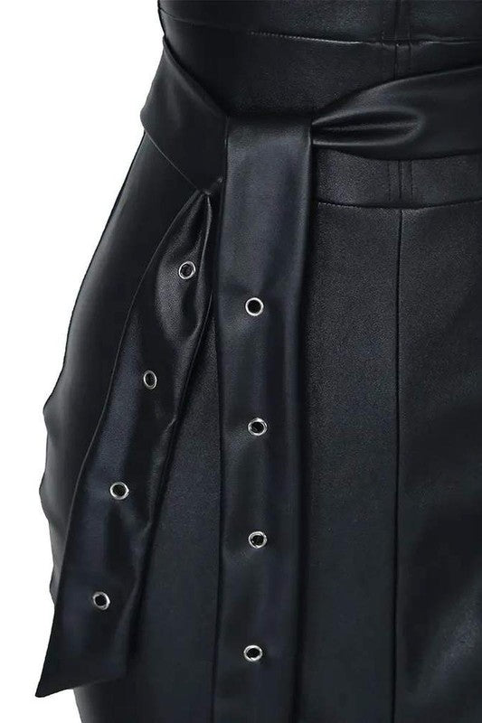 “SVELTE SWEETHEART” LEATHER DRESS