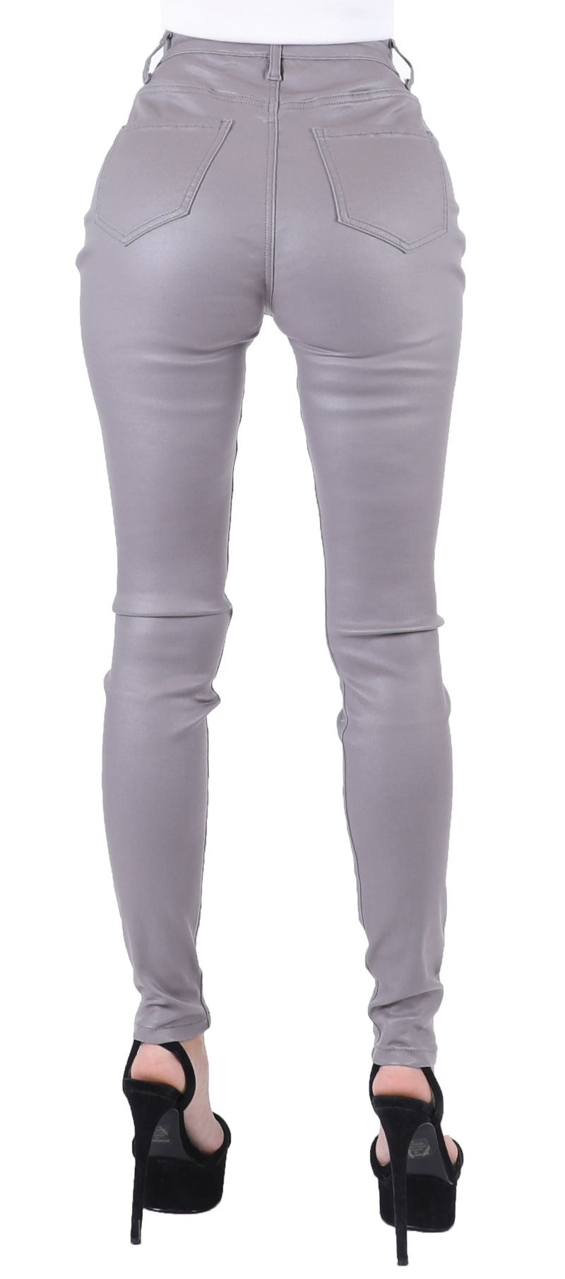 COATED WITH CARE SKINNY JEANS-LIGHT GRAY