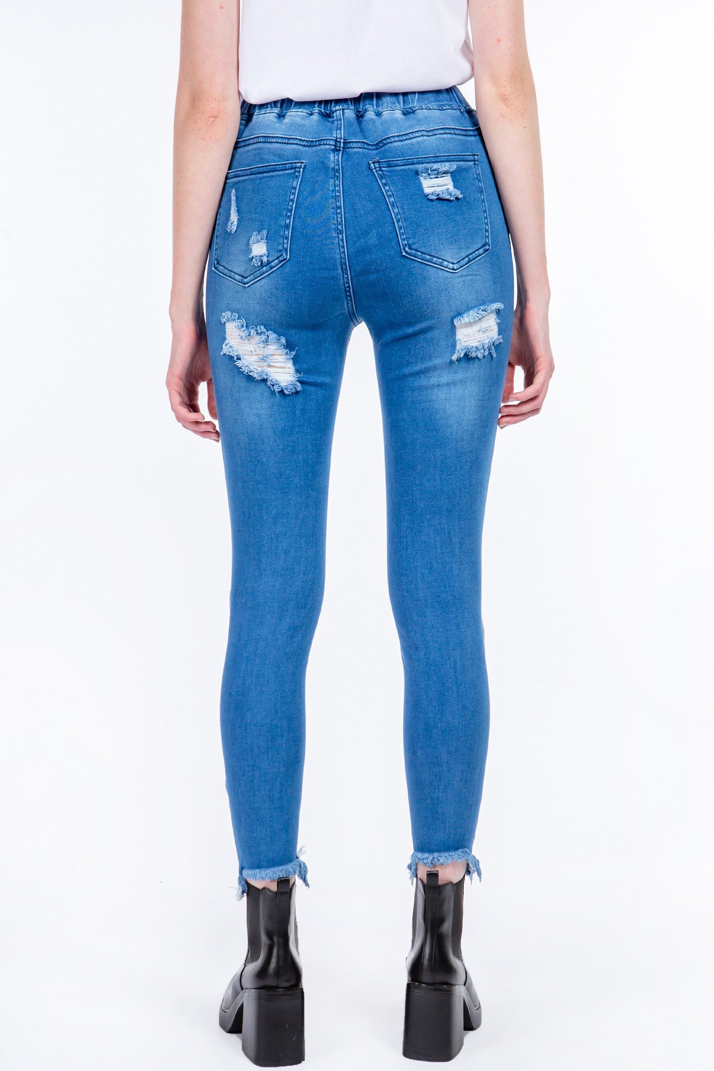 DRESSED FOR DISTRESSED DENIM JOGGERS