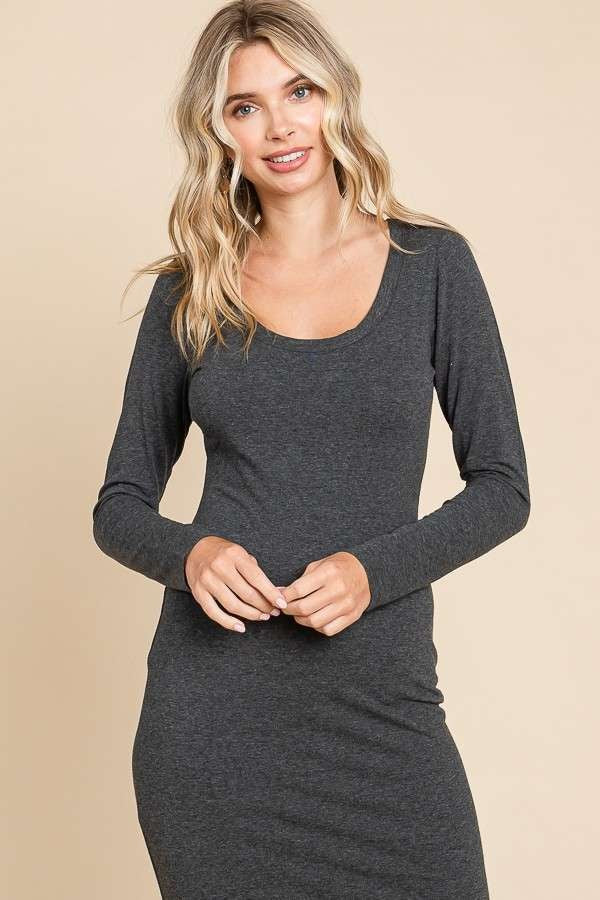 MAXI FOR MANY DRESS-CHARCOAL