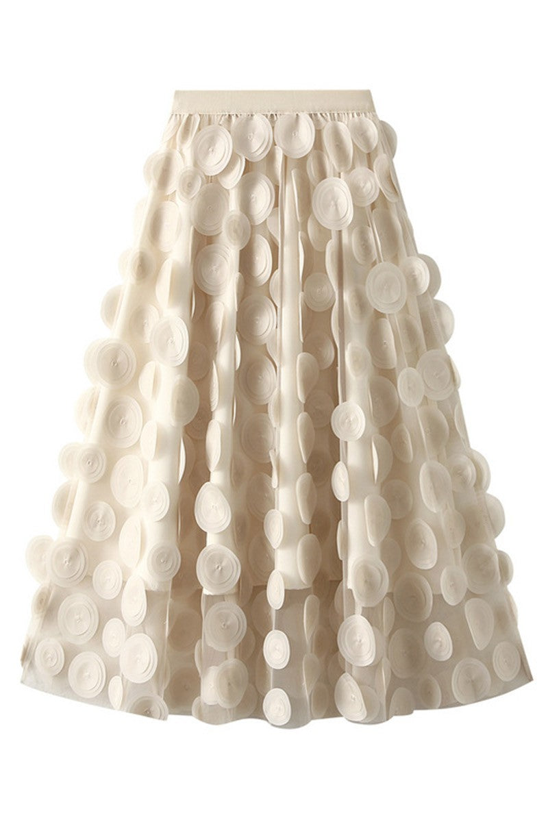 DOT YOUR I MESH SKIRT- BEIGE