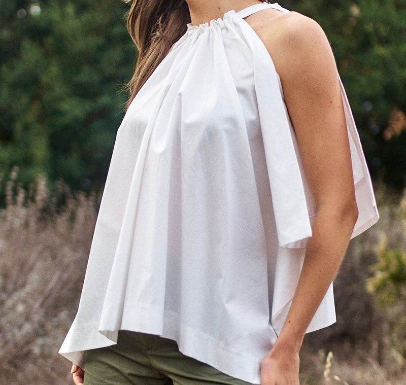BOWING IN THE WIND SUMMER TOP-WHITE