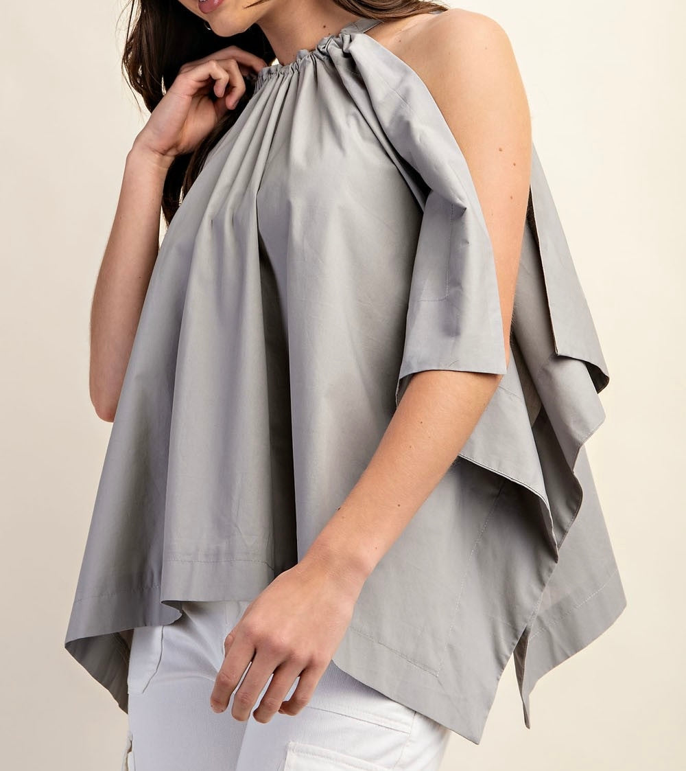 BOWING IN THE WIND SUMMER TOP-GRAY