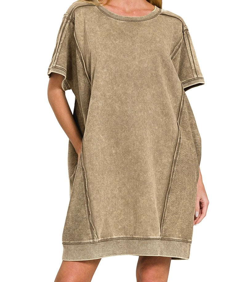 FRENCH TERRY SHIRT DRESS