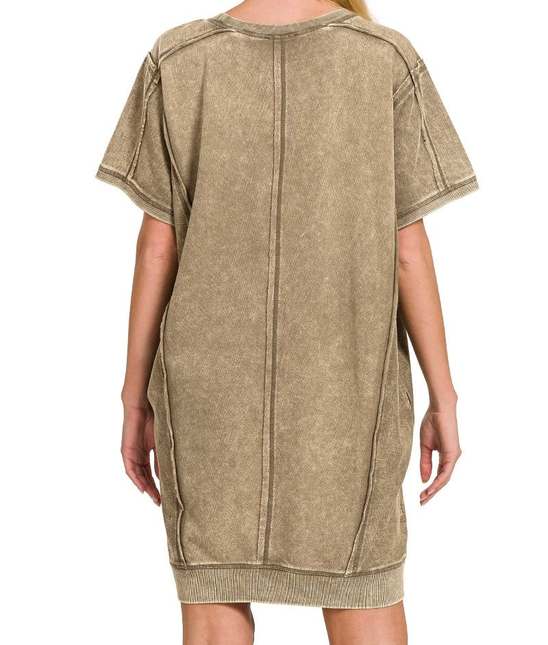 FRENCH TERRY SHIRT DRESS