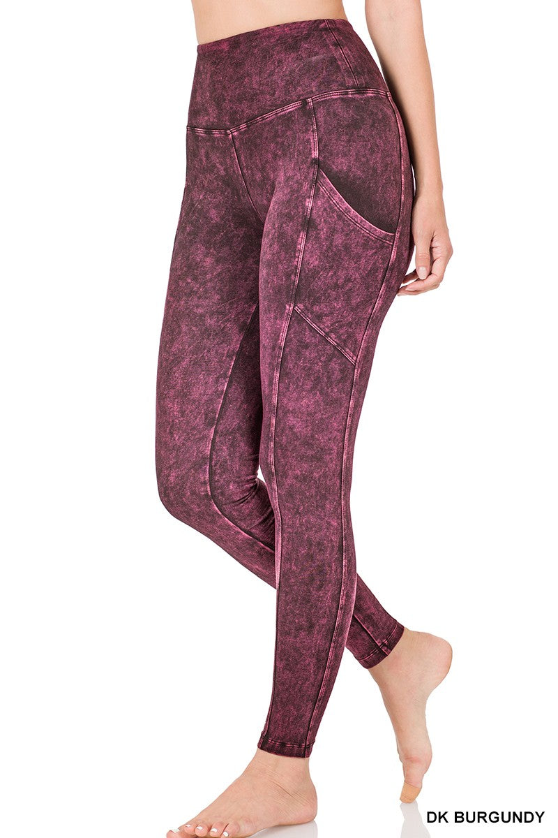 FALL LEAF LEGGINGS-BURGUNDY