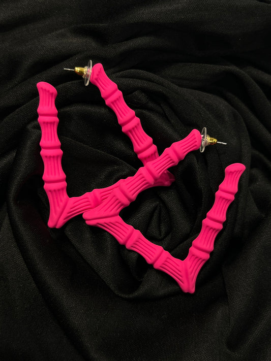 PINK BAMBOO EARRINGS