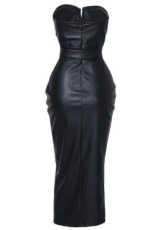 “SVELTE SWEETHEART” LEATHER DRESS