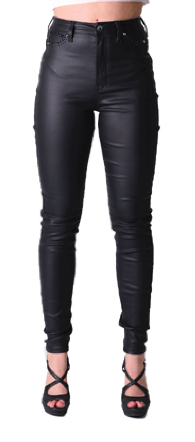 COATED WITH CARE SKINNY JEANS-BLACK