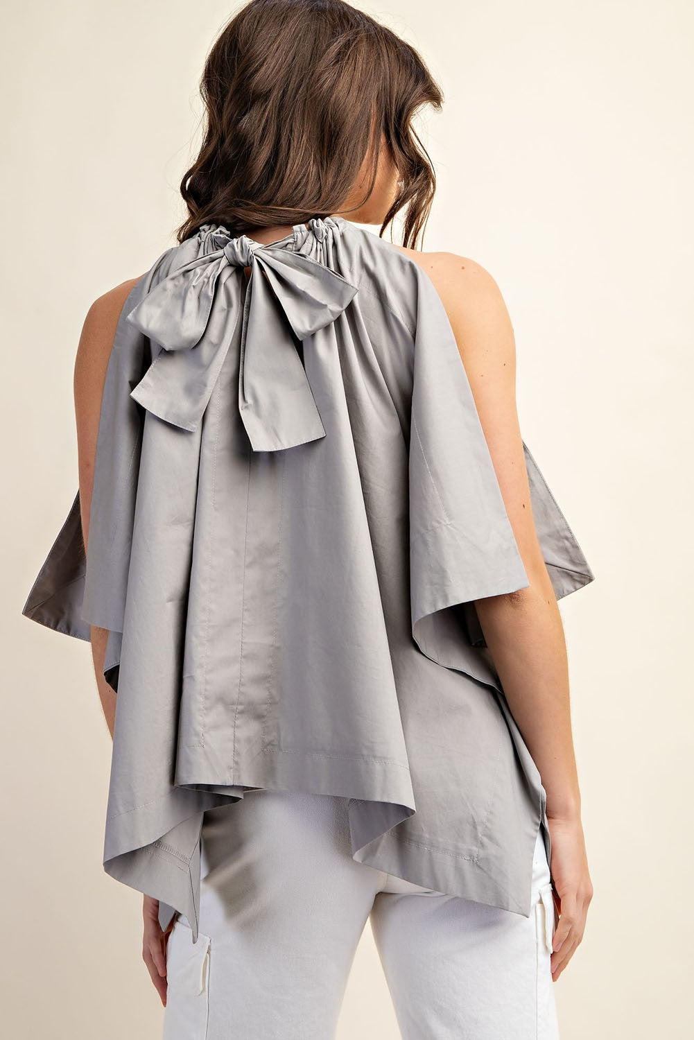 BOWING IN THE WIND SUMMER TOP-GRAY